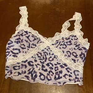 Purple leopard print tank top